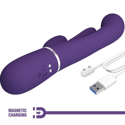 PRETTY LOVE - SHANIA TRIPLE RABBIT VIBRADOR MULTIFUNCIONAL ROXO - D-241887 - Dona Pimenta