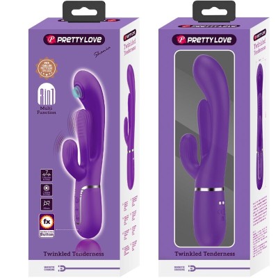 PRETTY LOVE - SHANIA TRIPLE RABBIT VIBRADOR MULTIFUNCIONAL ROXO - D-241887 - Dona Pimenta