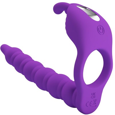 PRETTY LOVE - BLACKNEY ANÃIS PARA PÃNIS COM PLUG VIBRADOR - D-239774 - Dona Pimenta