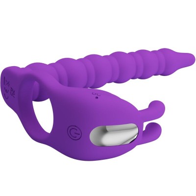 PRETTY LOVE - BLACKNEY ANÃIS PARA PÃNIS COM PLUG VIBRADOR - D-239774 - Dona Pimenta