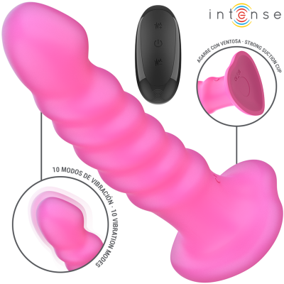 INTENSE - CINDY VIBRADOR TAMANHO L DESIGN ESPIRAL 10 VIBRAÇÕES ROSA CONTROLE REMOTO - D-241970 - Dona Pimenta