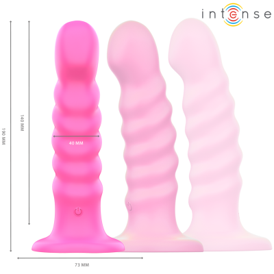 INTENSE - CINDY VIBRADOR TAMANHO L DESIGN ESPIRAL 10 VIBRAÇÕES ROSA CONTROLE REMOTO - D-241970 - Dona Pimenta