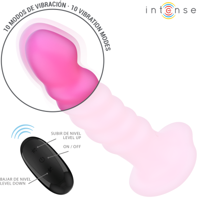 INTENSE - CINDY VIBRADOR TAMANHO L DESIGN ESPIRAL 10 VIBRAÇÕES ROSA CONTROLE REMOTO - D-241970 - Dona Pimenta