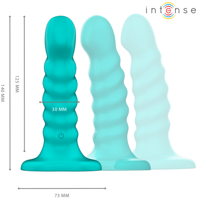 INTENSE - BUFFY VIBRADOR TAMANHO S DESIGN ESPIRAL 10 VIBRAÇÕES CONTROLE REMOTO AZUL - D-241971 - Dona Pimenta