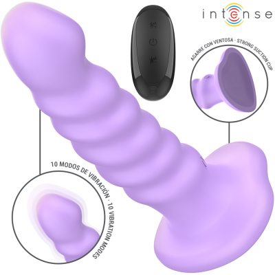 INTENSE - BRENDA VIBRADOR TAMANHO M DESIGN ESPIRAL 10 VIBRAÇÕES ROXO CONTROLE REMOTO - D-241972 - Dona Pimenta