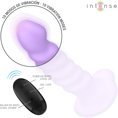 INTENSE - BRENDA VIBRADOR TAMANHO M DESIGN ESPIRAL 10 VIBRAÇÕES ROXO CONTROLE REMOTO - D-241972 - Dona Pimenta