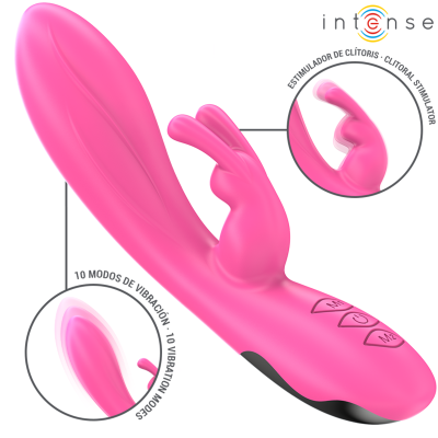 INTENSE - RANDALL RABBIT VIBRADOR 10 VIBRAÇÕES ROSA - D-242068 - Dona Pimenta