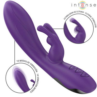 INTENSE - RANDALL RABBIT VIBRADOR 10 VIBRAÇÕES ROXO - D-242069 - Dona Pimenta