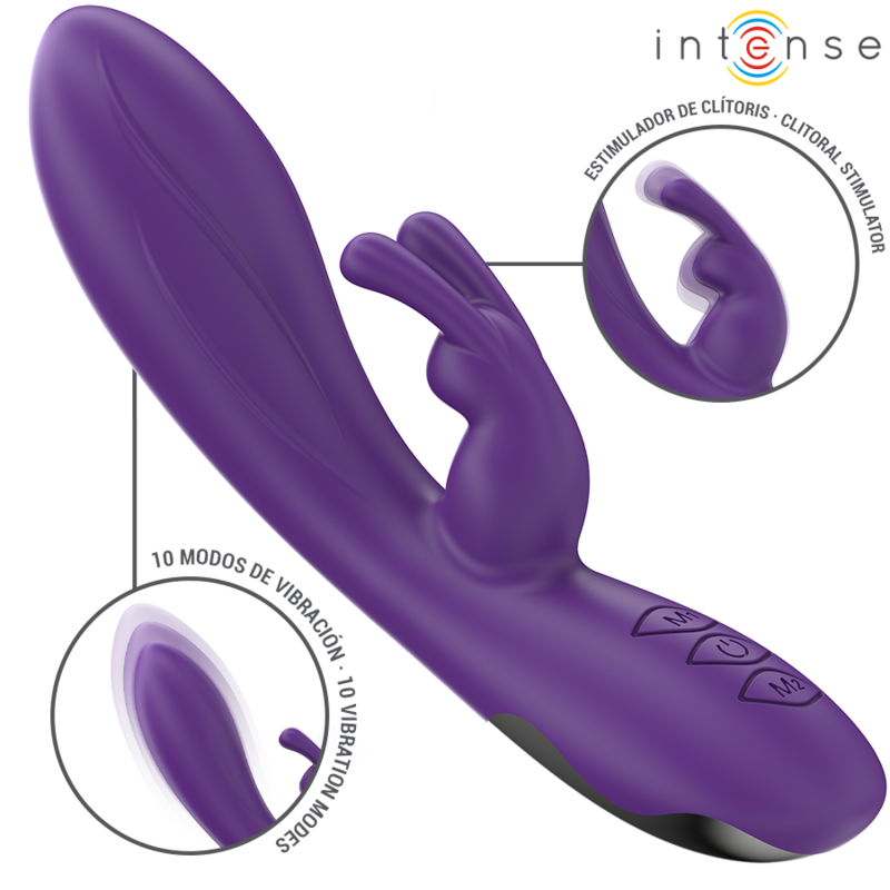 INTENSE - RANDALL RABBIT VIBRADOR 10 VIBRAÃÃES ROXO - D-242069 - Dona Pimenta