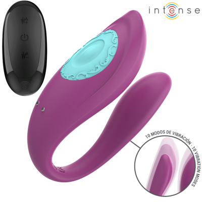 INTENSE - ANNIE VIBRADOR EM FORMA DE U E ESTIMULADOR ROXO CONTROLE REMOTO - D-241973 - Dona Pimenta