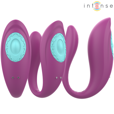 INTENSE - ANNIE VIBRADOR EM FORMA DE U E ESTIMULADOR ROXO CONTROLE REMOTO - D-241973 - Dona Pimenta