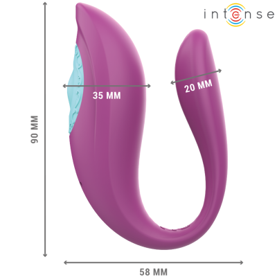 INTENSE - ANNIE VIBRADOR EM FORMA DE U E ESTIMULADOR ROXO CONTROLE REMOTO - D-241973 - Dona Pimenta