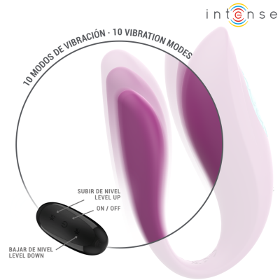 INTENSE - ANNIE VIBRADOR EM FORMA DE U E ESTIMULADOR ROXO CONTROLE REMOTO - D-241973 - Dona Pimenta