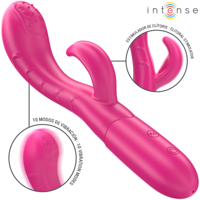 INTENSE - AMARA VIBRADOR COM LÍNGUA ESTIMULANTE 10 VIBRAÇÕES ROSA - D-242071 - Dona Pimenta