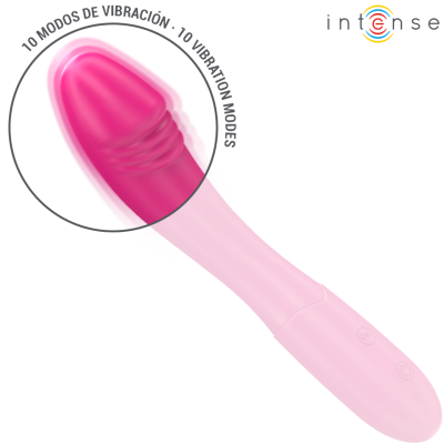 INTENSE - BELINDA VIBRADOR 19 CM FLEXÍVEL 10 VIBRAÇÕES ROSA - D-242073 - Dona Pimenta