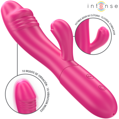 INTENSE - IVY VIBRADOR FLEXÍVEL 10 VIBRAÇÕES COM LÍNGUA ESTIMULANTE ROSA - D-242077 - Dona Pimenta