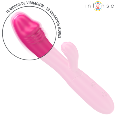 INTENSE - IVY VIBRADOR FLEXÍVEL 10 VIBRAÇÕES COM LÍNGUA ESTIMULANTE ROSA - D-242077 - Dona Pimenta