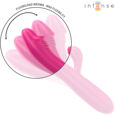 INTENSE - IVY VIBRADOR FLEXÍVEL 10 VIBRAÇÕES COM LÍNGUA ESTIMULANTE ROSA - D-242077 - Dona Pimenta