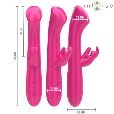 INTENSE - JULIETA RABBIT VIBRADOR 18,6 CM 10 VIBRAÇÕES ROSA - D-242078 - Dona Pimenta