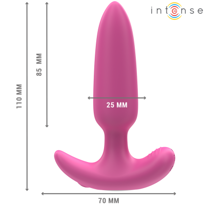 INTENSE - ROSS ANAL PLUG 10 VIBRAÇÕES ROSA CONTROLE REMOTO - D-241962 - Dona Pimenta