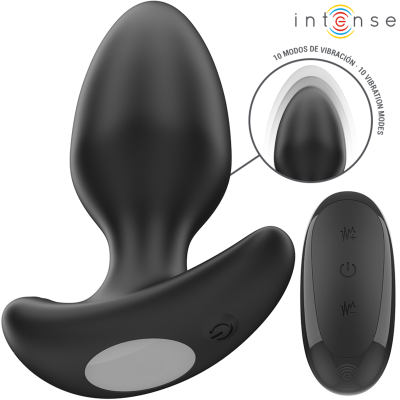 INTENSE - JOEY ANAL PLUG 10 VIBRAÇÕES PRETO CONTROLE REMOTO - D-241963 - Dona Pimenta