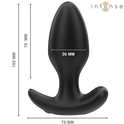 INTENSE - JOEY ANAL PLUG 10 VIBRAÇÕES PRETO CONTROLE REMOTO - D-241963 - Dona Pimenta