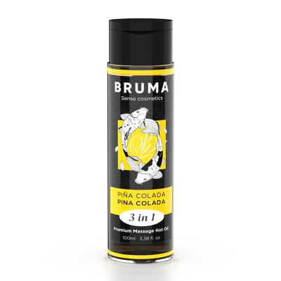 BRUMA - ÓLEO DE MASSAGEM PREMIUM EFEITO CALOR SABOR PINA COLADA 3 EM 1 - 100 ML - D-241765 - Dona Pimenta