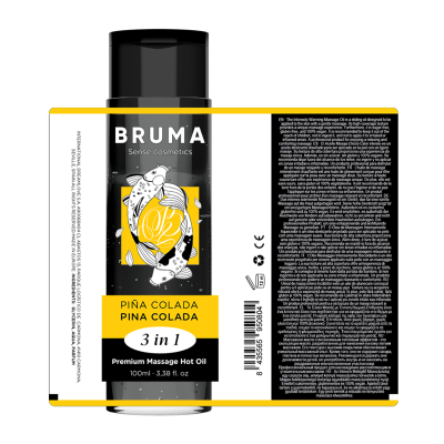 BRUMA - ÓLEO DE MASSAGEM PREMIUM EFEITO CALOR SABOR PINA COLADA 3 EM 1 - 100 ML - D-241765 - Dona Pimenta