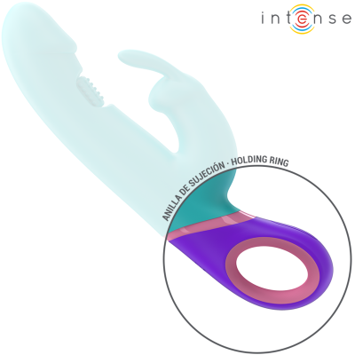 INTENSE - MONICA RABBIT VIBRADOR COM ESTIMULADOR G-SPOT ROTATIVO AZUL - D-241960 - Dona Pimenta