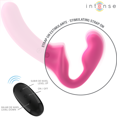 INTENSE - AMY DOUBLE VIBRATOR 20 CM ROSA CONTROLE REMOTO - D-241957 - Dona Pimenta