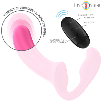 INTENSE - AMY DOUBLE VIBRATOR 20 CM ROSA CONTROLE REMOTO - D-241957 - Dona Pimenta