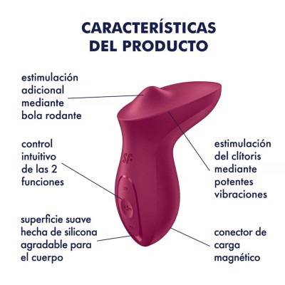 SATISFYER - EXCITERRR VIBRADOR LAY-ON CLITORIS BERRY - D-240520 - Dona Pimenta