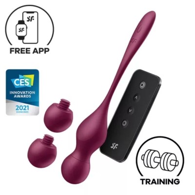 SATISFYER - LOVE BIRDS VARY BOLAS VIBRATÓRIAS APLICATIVO GRATUITO VINHO TINTO - D-240522 - Dona Pimenta