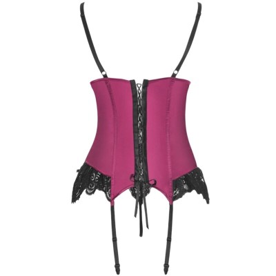 LIVCO CORSETTI FASHION - AGRAFENA CF 90436 CORSET + TANGA BORGONHA S/M - D-242314 - Dona Pimenta