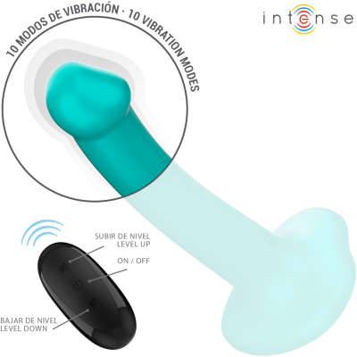 INTENSE - KATIE VIBRADOR COM VENTOSA 10 VIBRAÇÕES AZUL CONTROLE REMOTO - D-241984 - Dona Pimenta