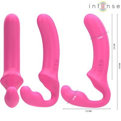 INTENSE - AMY DOUBLE VIBRATOR 20 CM ROSA CONTROLE REMOTO - D-241957 - Dona Pimenta