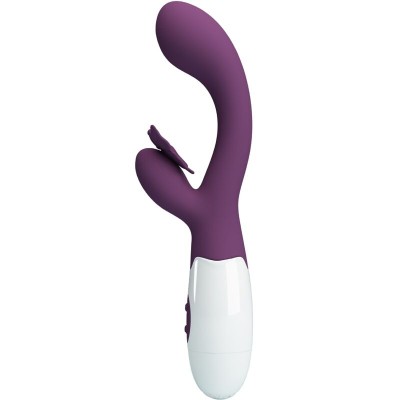 PRETTY LOVE - BUTTERFLY KISS VIBRADOR DE COELHO E ESTIMULADOR DE PONTO G ROXO - D-239771 - Dona Pimenta