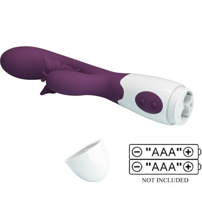 PRETTY LOVE - BUTTERFLY KISS VIBRADOR DE COELHO E ESTIMULADOR DE PONTO G ROXO - D-239771 - Dona Pimenta