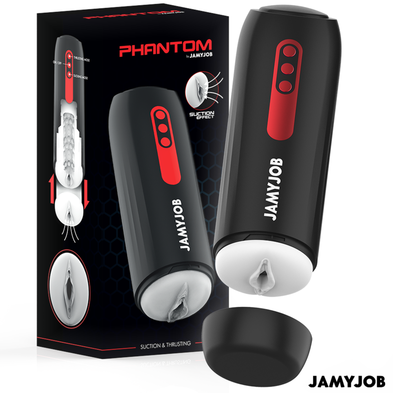 JAMYJOB - MASTURBADOR AUTOMÁTICO PHANTOM VAGINA 5 MODOS DE SUCÇÃO E IMPULSO - D-241557 - Dona Pimenta