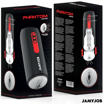 JAMYJOB - MASTURBADOR AUTOMÁTICO PHANTOM VAGINA 5 MODOS DE SUCÇÃO E IMPULSO - D-241557 - Dona Pimenta