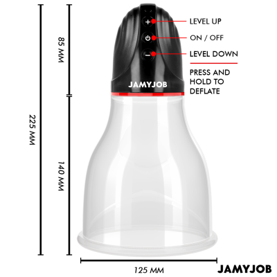 JAMYJOB - XPAND LITE BOMBA DE TESTE AUTOMÁTICA 3 NÍVEIS DE SUCÇÃO CINZA - D-241562 - Dona Pimenta