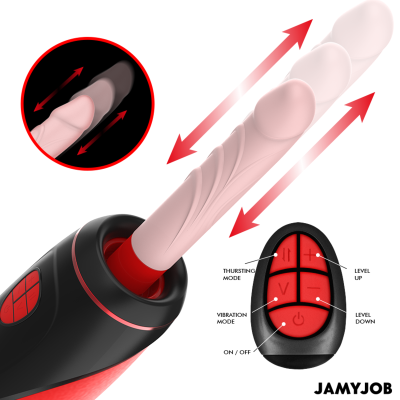 JAMYJOB - MASTURBADOR AUTOMÁTICO BASE PYSTON COM DILDO DE CONTROLE REMOTO - D-241560 - Dona Pimenta