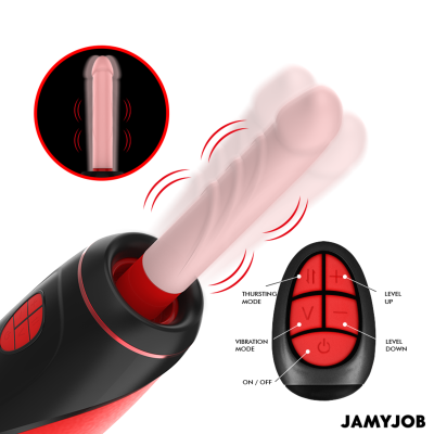 JAMYJOB - MASTURBADOR AUTOMÁTICO BASE PYSTON COM DILDO DE CONTROLE REMOTO - D-241560 - Dona Pimenta