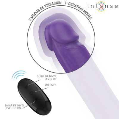 INTENSE - GUNTER DILDO VIBRADOR DUPLO 40 CM ROXO CONTROLE REMOTO - D-241968 - Dona Pimenta