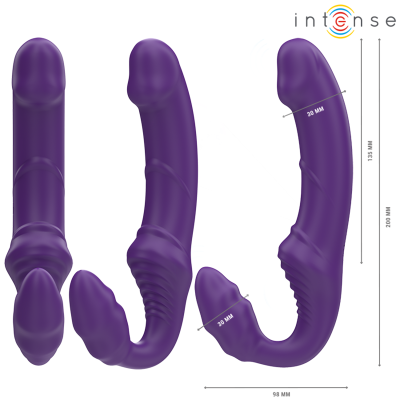 INTENSE - JILL VIBRADOR DUPLO 20 CM ROXO CONTROLE REMOTO - D-241956 - Dona Pimenta