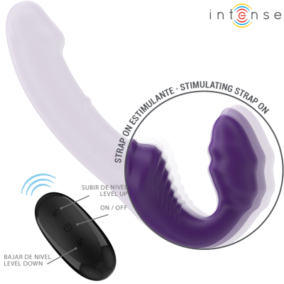 INTENSE - JILL VIBRADOR DUPLO 20 CM ROXO CONTROLE REMOTO - D-241956 - Dona Pimenta