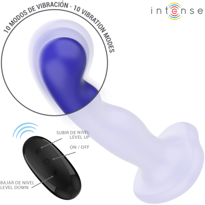 INTENSE - SHORTY VIBRADOR COM VENTOSA AZUL CONTROLE REMOTO - D-241976 - Dona Pimenta