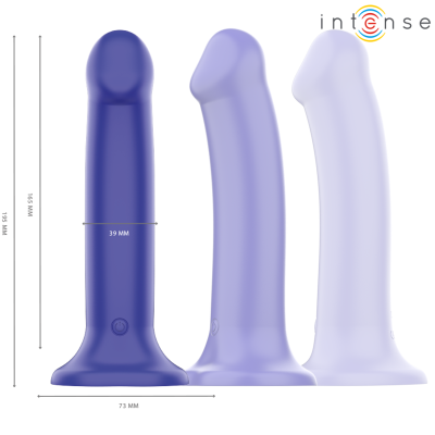 INTENSE - VICTORIA VIBRADOR COM VENTOSA 10 VIBRAÇÕES AZUL ESCURO CONTROLE REMOTO - D-241982 - Dona Pimenta