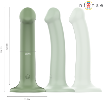 INTENSE - BECCA VIBRADOR COM VENTOSA 10 VIBRAÇÕES VERDE CONTROLE REMOTO - D-241983 - Dona Pimenta