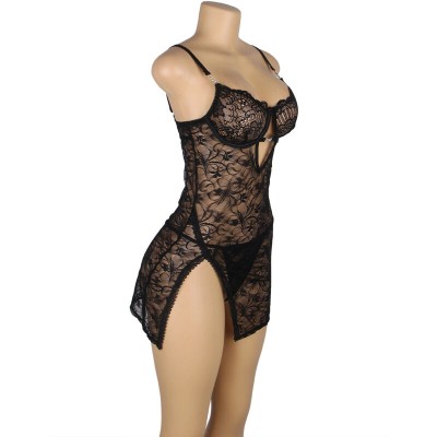 SUBBLIME - 954185 BABYDOLL DE RENDA COM ALÇAS AJUSTÁVEIS PRETO S/M - D-242197 - Dona Pimenta